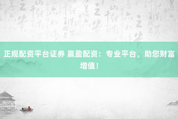 正规配资平台证券 赢盈配资：专业平台，助您财富增值！